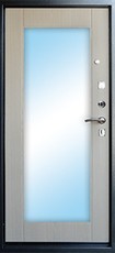 Дверь Гренадер Пикинер Античное серебро  Беленый дуб МДФ 10 мм с зеркалом