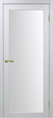 Дверь Optima Porte Турин 501 Остекление №2 Мателюкс Белый монохром Экошпон