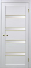 Дверь Optima Porte Турин Молдинг SG Остекление №12 Мателюкс Белый монохром Экошпон
